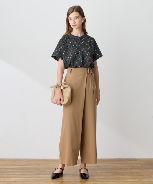 LE SOUK HOLIDAY(ルスークホリデー)の「ベルト付きストレッチワイドパンツ【接触冷感・UVカット・シワになりにくい・後ろウエストゴム】(その他パンツ・レディース・ブラック/ベージュ/ダークブラウン・M/L)」の16枚目の写真