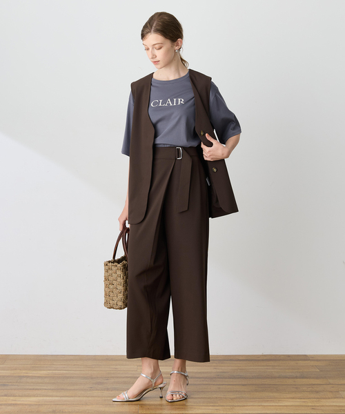 LE SOUK HOLIDAY(ルスークホリデー)の「ベルト付きストレッチワイドパンツ【接触冷感・UVカット・シワになりにくい・後ろウエストゴム】(その他パンツ・レディース・ブラック/ベージュ/ダークブラウン・M/L)」の18枚目の写真