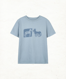 DANDEL（ダンデル）の「DD two horse stitch tee (SKY BLUE)（Tシャツ/カットソー）」