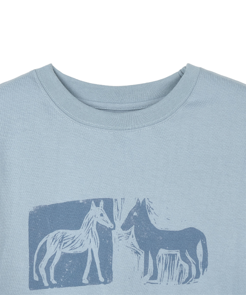 DANDEL（ダンデル）の「DD two horse stitch tee (SKY BLUE)（Tシャツ/カットソー・レディース・その他・1/2）」の2枚目の写真