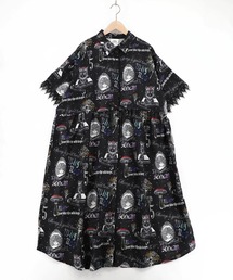 ScoLar(スカラー) 2柄展開 レース袖シャツワンピース