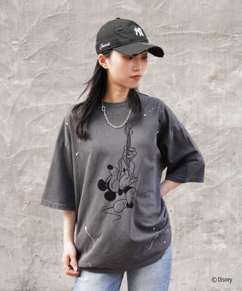 GOOD ROCK SPEED(グッドロックスピード)の「GOOD ROCK SPEED (グッドロックスピード) 別注MickeyペイントTEE/UNISEX(Tシャツ/カットソー・レディース・ブラック・L/M/XL)」の3枚目の写真