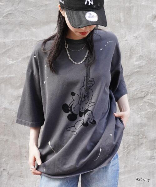 GOOD ROCK SPEED(グッドロックスピード)の「GOOD ROCK SPEED (グッドロックスピード) 別注MickeyペイントTEE/UNISEX(Tシャツ/カットソー・レディース・ブラック・L/M/XL)」の4枚目の写真