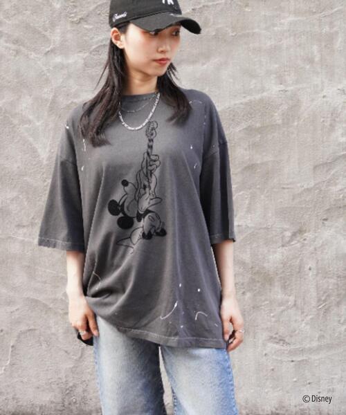 GOOD ROCK SPEED(グッドロックスピード)の「GOOD ROCK SPEED (グッドロックスピード) 別注MickeyペイントTEE/UNISEX(Tシャツ/カットソー・レディース・ブラック・L/M/XL)」の5枚目の写真
