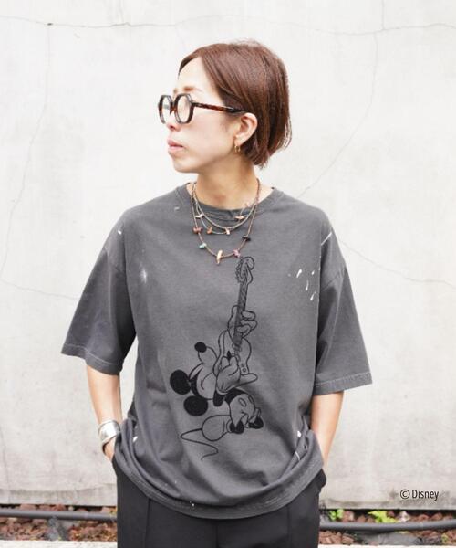 GOOD ROCK SPEED(グッドロックスピード)の「GOOD ROCK SPEED (グッドロックスピード) 別注MickeyペイントTEE/UNISEX(Tシャツ/カットソー・レディース・ブラック・L/M/XL)」の12枚目の写真