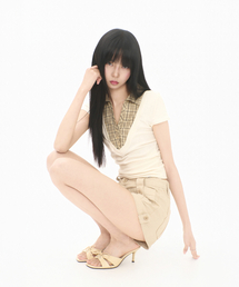 MIRECO（ミレコ）の「LAYERED COLLAR T LEMON BUTTER（Tシャツ/カットソー）」