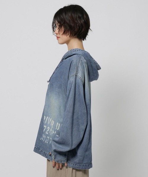 niko and...（ニコアンド）の「デニムアノラック　[NKJ 2026AW]（パーカー・レディース・ベージュ/ブルー・FREE）」の9枚目の写真