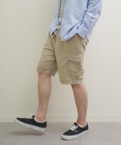 ZIP FIVE(ジップファイブ)の「Hanes コットン100% ワンウォッシュ チノクロス カーゴショートパンツ(カーゴパンツ・メンズ・カーキ系/ベージュ/ネイビー系/ブラック・X-LARGE/LARGE/MEDIUM)」の2枚目の写真