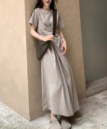 ツイストドレープロングワンピース