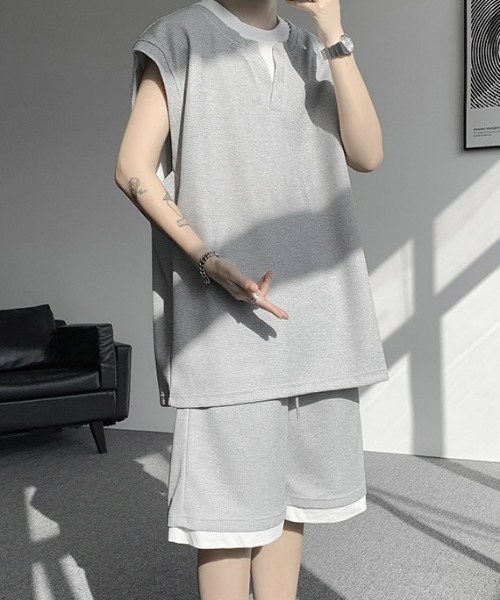 REBALANCE（リバランス）の「メンズ ワッフル ノースリーブセットアップ（その他トップス・メンズ・B/A・X-LARGE/LARGE/MEDIUM）」の10枚目の写真