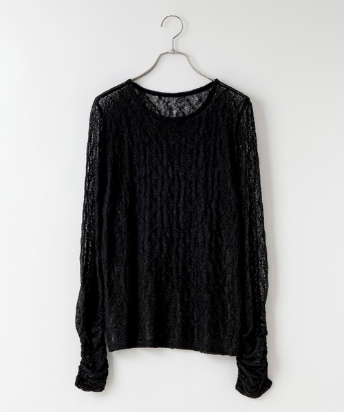 LOWRYS FARM（ローリーズファーム）の「クシュクシュレースプルオーバーＬＳ 1052797（Tシャツ/カットソー・レディース・ブラック/ホワイト/アイボリー・FREE）」の14枚目の写真