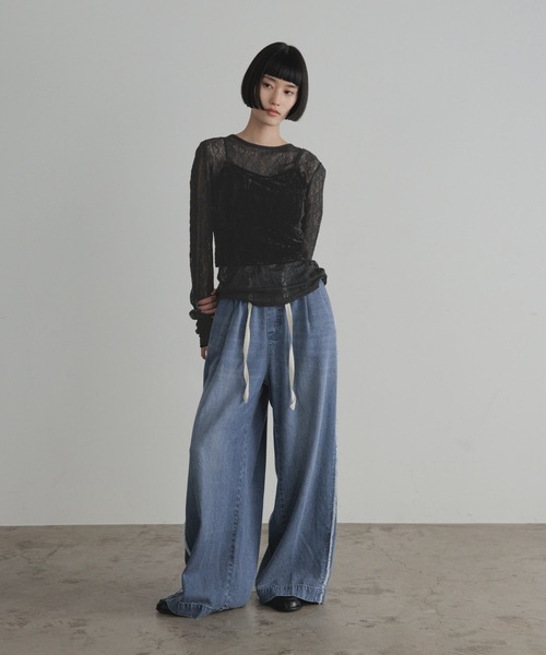 LOWRYS FARM（ローリーズファーム）の「クシュクシュレースプルオーバーＬＳ 1052797（Tシャツ/カットソー・レディース・ブラック/ホワイト/アイボリー・FREE）」の21枚目の写真