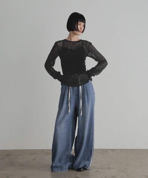 LOWRYS FARM（ローリーズファーム）の「クシュクシュレースプルオーバーＬＳ 1052797（Tシャツ/カットソー・レディース・ブラック/ホワイト/アイボリー・FREE）」の22枚目の写真