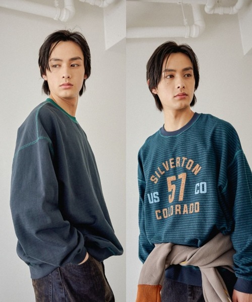 niko and...（ニコアンド）の「リバーシブル裏毛プルオーバー（Tシャツ/カットソー・メンズ・ネイビー/チャコール/ブラウン/ライトグレー・MEDIUM/LARGE）」の4枚目の写真