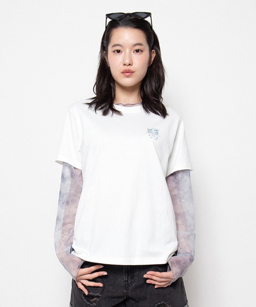 PUNYUS(プニュズ)の「【NEW SIZE】ice cream twins Tシャツ(Tシャツ/カットソー・レディース・ホワイト/ライトイエロー/サックスブルー・1/2/3/4/5)」の2枚目の写真