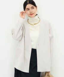 《防シワ/ストレッチ》ウォッシャブルストレッチジャージハオリ