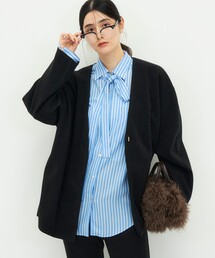 《防シワ/ストレッチ》ウォッシャブルストレッチジャージハオリ