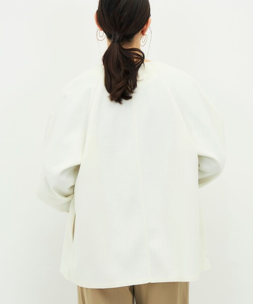 NOLLEY’S（ノーリーズ）の「《防シワ/ストレッチ》ウォッシャブルストレッチジャージハオリ（ブルゾン・レディース・オフホワイト/グレイッシュベージュ/ブラック・36/38）」の16枚目の写真