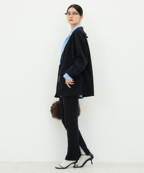 NOLLEY’S（ノーリーズ）の「《防シワ/ストレッチ》ウォッシャブルストレッチジャージハオリ（ブルゾン・レディース・オフホワイト/グレイッシュベージュ/ブラック・36/38）」の20枚目の写真