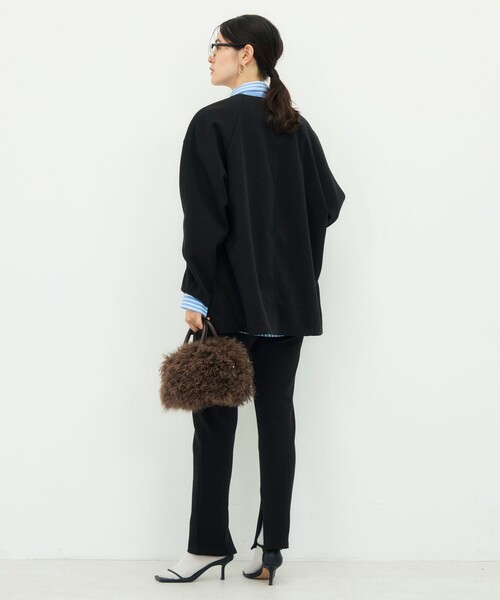 NOLLEY’S（ノーリーズ）の「《防シワ/ストレッチ》ウォッシャブルストレッチジャージハオリ（ブルゾン・レディース・オフホワイト/グレイッシュベージュ/ブラック・36/38）」の21枚目の写真