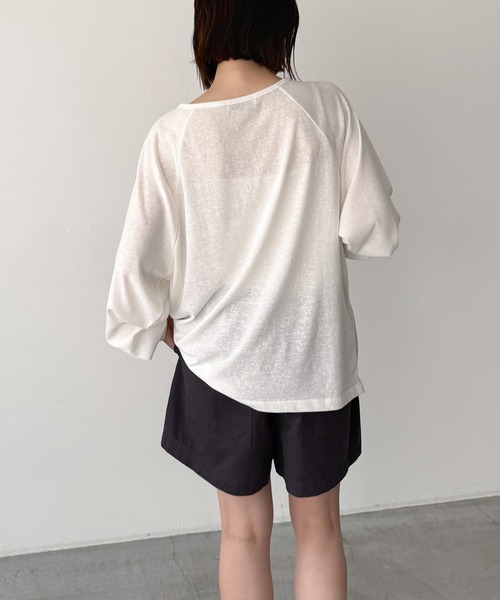 CANAL JEAN（キャナルジーン）の「El mar　ラグランヘンリーロンT（Tシャツ/カットソー・レディース・ブラウン/アッシュ/ホワイト・ONE SIZE）」の9枚目の写真