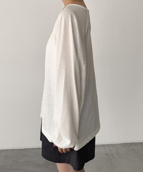 CANAL JEAN（キャナルジーン）の「El mar　ラグランヘンリーロンT（Tシャツ/カットソー・レディース・ブラウン/アッシュ/ホワイト・ONE SIZE）」の15枚目の写真