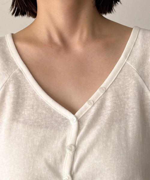 CANAL JEAN（キャナルジーン）の「El mar　ラグランヘンリーロンT（Tシャツ/カットソー・レディース・ブラウン/アッシュ/ホワイト・ONE SIZE）」の17枚目の写真