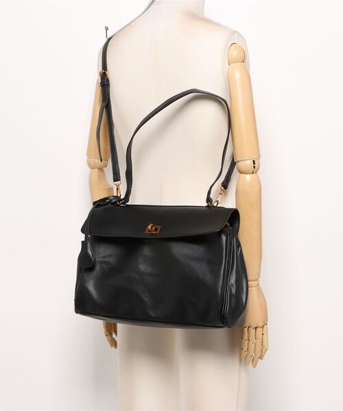 Burner(バーナー)の「【Leathen Leather(レーセンレザー)】通勤スクエア 2サイズショルダーバッグ lea-shbag-18-44(ショルダーバッグ・メンズ・ブラック・FREE)」の5枚目の写真