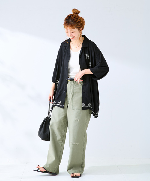 B.C STOCK(ベーセーストック)の「クラフトリゾートシャツ(シャツ/ブラウス・メンズ・ブラック・MEDIUM/LARGE)」の2枚目の写真