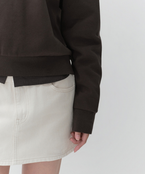 MUSINSA STANDARD WOMAN（ムシンサスタンダードウーマン）の「ウィメンズダブルニットカラー スウェットシャツ [ダークブラウン]（スウェット・レディース・その他・X-SMALL/SMALL/MEDIUM/LARGE）」の2枚目の写真
