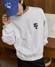 MARY QUANT × PUBLUX/マリークワント <ユニセックス>別注 裏起毛 クルーネック ロゴ スウェット プルオーバー 限定展開