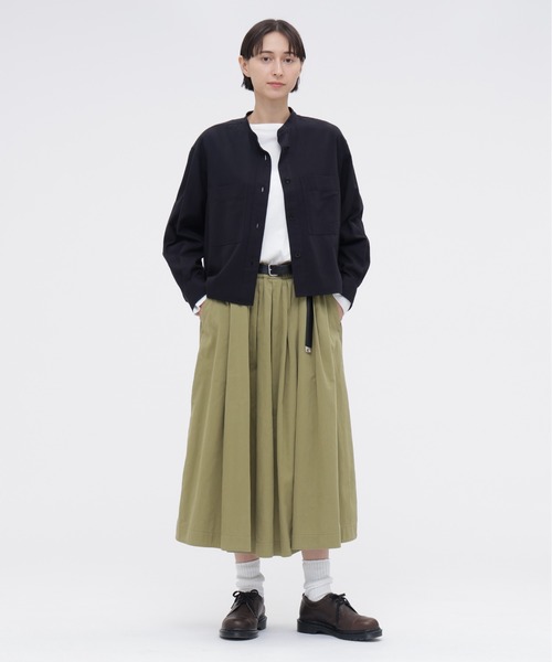 MHL.（エムエイチエル）の「FINE COTTON WOOL TWILL（シャツ/ブラウス・レディース・ブラック/グレー・2/1）」の3枚目の写真
