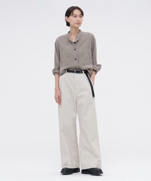 MHL.（エムエイチエル）の「FINE COTTON WOOL TWILL（シャツ/ブラウス・レディース・ブラック/グレー・2/1）」の6枚目の写真