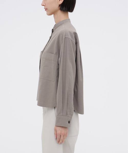 MHL.（エムエイチエル）の「FINE COTTON WOOL TWILL（シャツ/ブラウス・レディース・ブラック/グレー・2/1）」の7枚目の写真