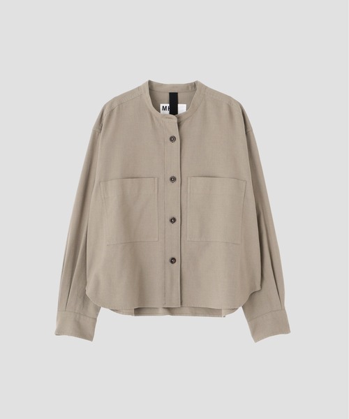 MHL.（エムエイチエル）の「FINE COTTON WOOL TWILL（シャツ/ブラウス・レディース・ブラック/グレー・2/1）」の8枚目の写真
