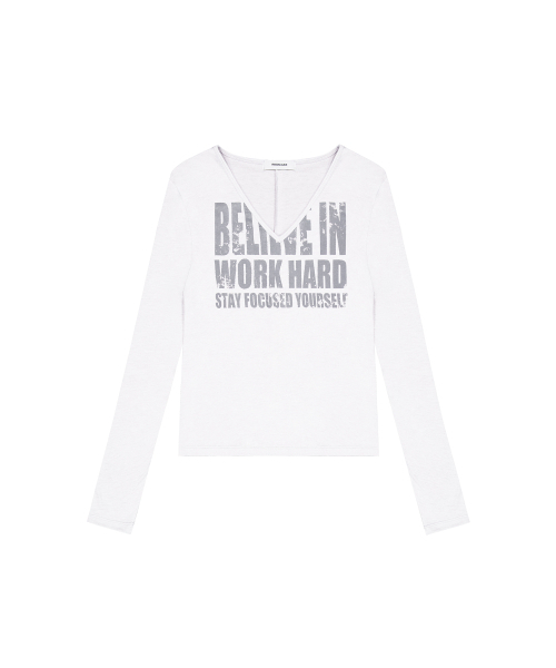 ROCKCAKE(ロックケーキ)の「Believe Vネックトップ - ホワイト(Tシャツ/カットソー・レディース・その他・SMALL)」の5枚目の写真