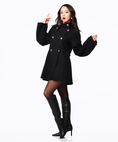 EIMY ISTOIRE(エイミーイストワール)の「ROYAL BOW TIE WOOL COAT(その他アウター・レディース・ブラック/ベージュ・38/36)」の3枚目の写真