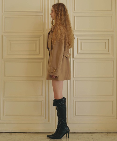 EIMY ISTOIRE(エイミーイストワール)の「ROYAL BOW TIE WOOL COAT(その他アウター・レディース・ブラック/ベージュ・38/36)」の5枚目の写真