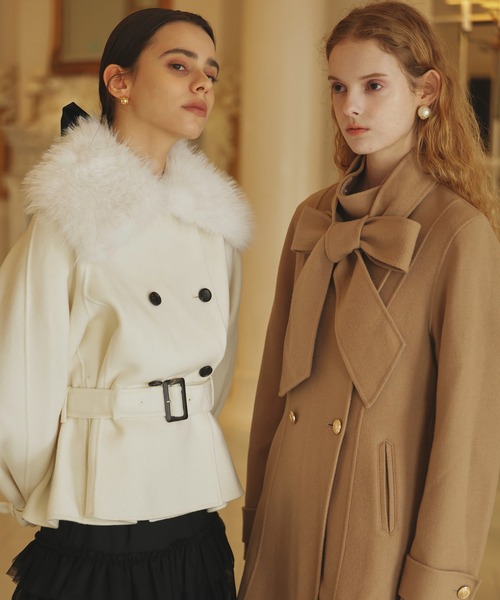 EIMY ISTOIRE(エイミーイストワール)の「ROYAL BOW TIE WOOL COAT(その他アウター・レディース・ブラック/ベージュ・38/36)」の13枚目の写真