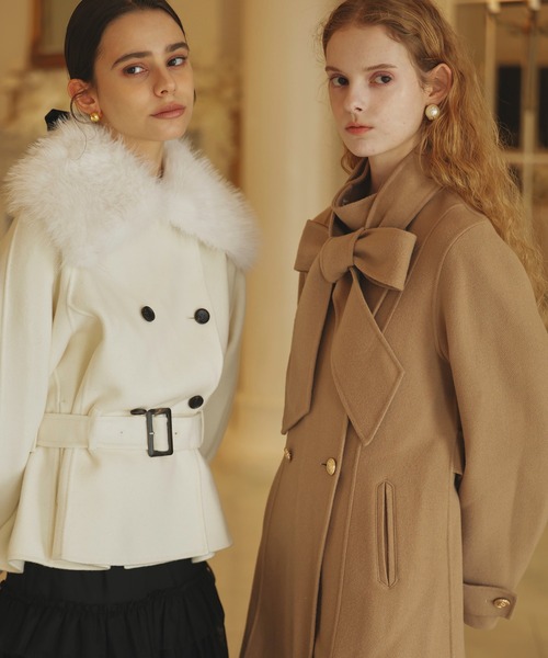 EIMY ISTOIRE(エイミーイストワール)の「ROYAL BOW TIE WOOL COAT(その他アウター・レディース・ブラック/ベージュ・38/36)」の14枚目の写真