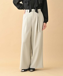 ハトメナローベルト付きタックパンツ