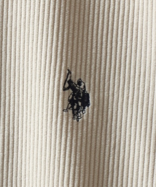 U.S. POLO ASSN.(ユーエスポロアッスン)の「U.S. POLO ASSN./ユーエスポロアッスン オーバーサイズ ワンポイント刺繍 ドローコード コーデュロイ コーチジャケット ブルゾン(ブルゾン・メンズ・アイボリー/ブラック/ベージュ/イエロー/グレイッシュブルー・M/L/LL)」の10枚目の写真
