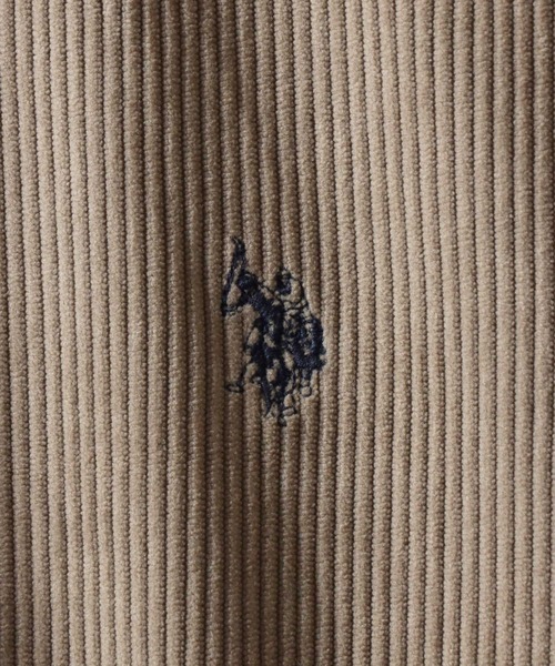 U.S. POLO ASSN.(ユーエスポロアッスン)の「U.S. POLO ASSN./ユーエスポロアッスン オーバーサイズ ワンポイント刺繍 ドローコード コーデュロイ コーチジャケット ブルゾン(ブルゾン・メンズ・アイボリー/ブラック/ベージュ/イエロー/グレイッシュブルー・M/L/LL)」の8枚目の写真