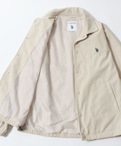 U.S. POLO ASSN.(ユーエスポロアッスン)の「U.S. POLO ASSN./ユーエスポロアッスン オーバーサイズ ワンポイント刺繍 ドローコード コーデュロイ コーチジャケット ブルゾン(ブルゾン・メンズ・アイボリー/ブラック/ベージュ/イエロー/グレイッシュブルー・M/L/LL)」の11枚目の写真