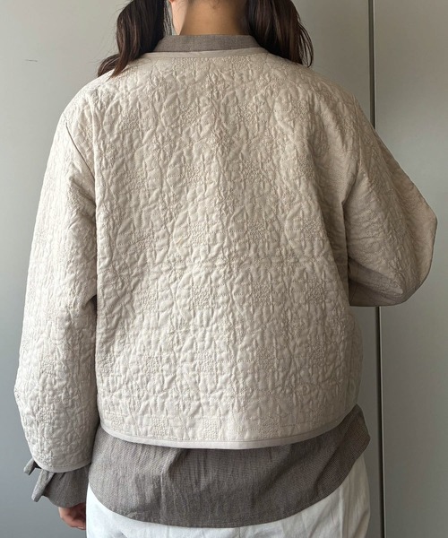 SELF+SERVICE(セルフサービス)の「ノベルティ付ゆべしさんコラボキルトジャケット(その他アウター・レディース・ベージュ系その他/ブラウン系その他・M/L)」の7枚目の写真