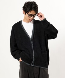 限定展開 配色レイヤード風 カーディガン