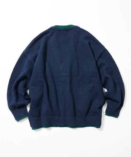 FREAK'S STORE(フリークスストア)の「限定展開 配色レイヤード風 カーディガン(カーディガン/ボレロ・メンズ・ブラウン/ネイビー/グレー/ブラック・LARGE/MEDIUM)」の7枚目の写真