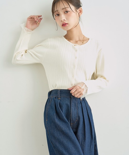 mil(ミル)の「バレルレッグ デニムパンツ【588225】(デニムパンツ・レディース・インディゴブルー/ブラウン/サックスブルー・S-Short/S-Regular/M-Short/M-Regular)」の10枚目の写真