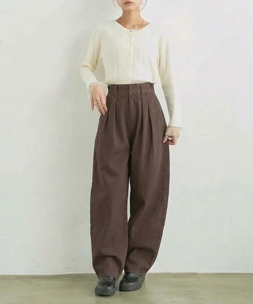 mil(ミル)の「バレルレッグ デニムパンツ【588225】(デニムパンツ・レディース・インディゴブルー/ブラウン/サックスブルー・S-Short/S-Regular/M-Short/M-Regular)」の12枚目の写真