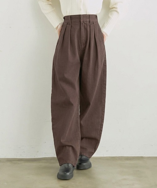 mil(ミル)の「バレルレッグ デニムパンツ【588225】(デニムパンツ・レディース・インディゴブルー/ブラウン/サックスブルー・S-Short/S-Regular/M-Short/M-Regular)」の13枚目の写真